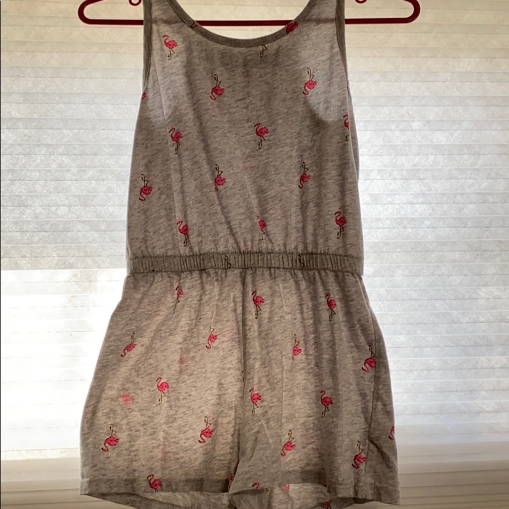Old navy girls flamingo romper. Size L 10-12